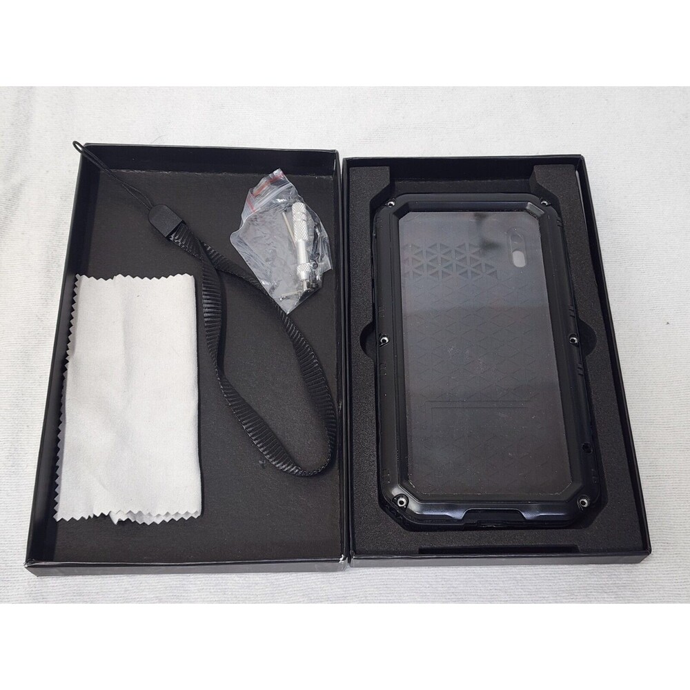 Beasyjoy for iPhone XR Metal Case Military Grade Defender Shockproof Black